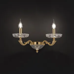 2-Light Crystal Wall Light – Cut crystal bobeche and bowl