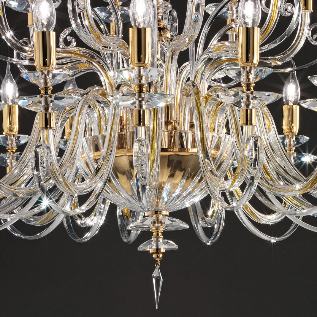 2-Tier 24-Light Italian Crystal Chandelier