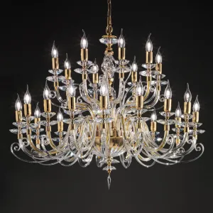 2-Tier 24-Light Italian Crystal Chandelier