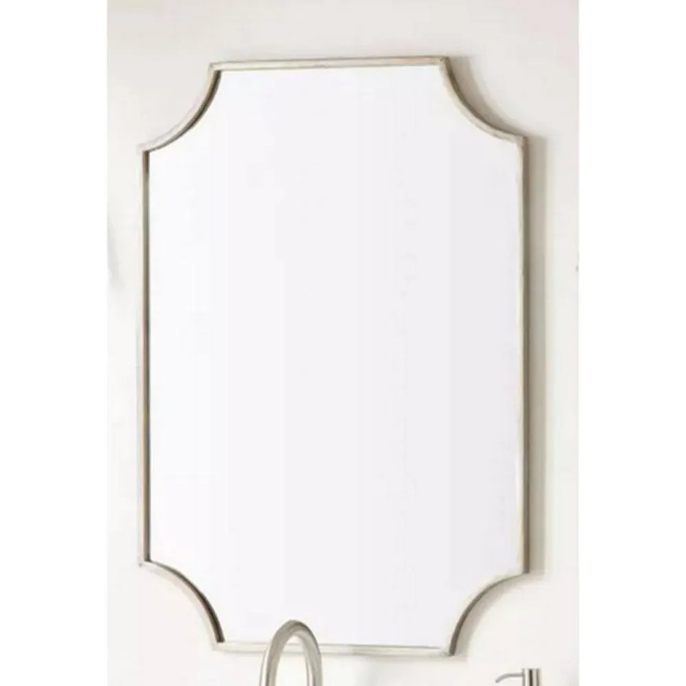 34" x 24.25" x 1" Wall Bathroom Vanity Mirror -IRON, MIRROR & ACRYLIC BACK- Antique Silver PC -ASPC