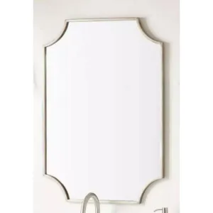 34" x 24.25" x 1" Wall Bathroom Vanity Mirror -IRON, MIRROR & ACRYLIC BACK- Antique Silver PC -ASPC