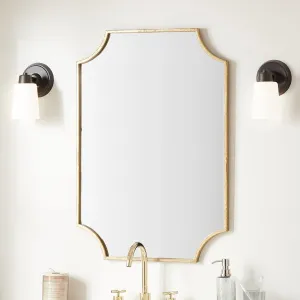 34" x 24.25" x 1" Wall Bathroom Vanity Mirror -IRON, MIRROR & ACRYLIC BACK- Gold Leaf -GL