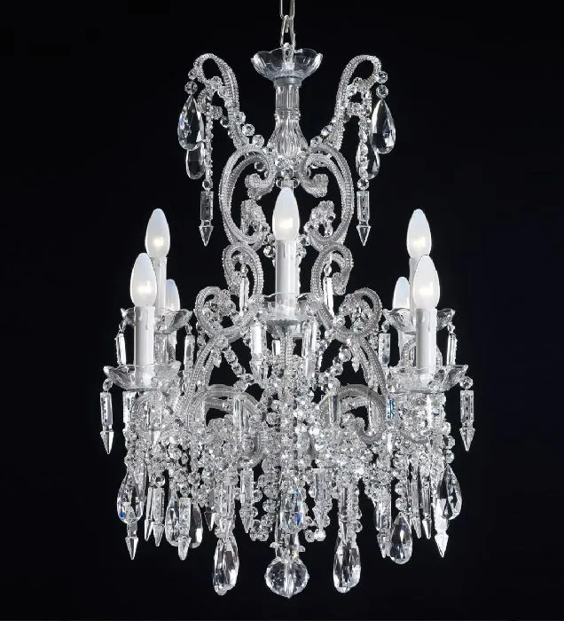 8 Light Luxury Bohemian Crystal Glass Chandelier
