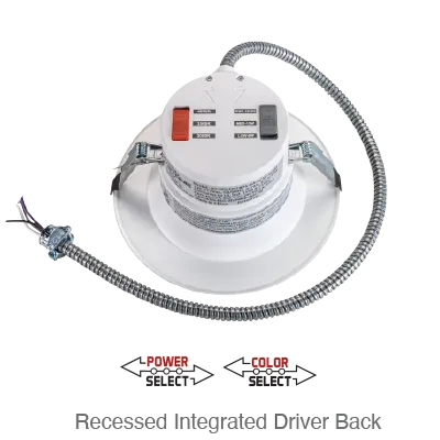 Advanta LED 6 Inch Recessed Downlight, 1,550 Lumens, Wattage Selectable: 9W/13W/18.5W, CCT Selectable: 3000K/4000K/5000K, 120-277V