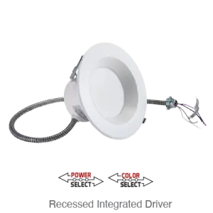 Advanta LED 6 Inch Recessed Downlight, 1,550 Lumens, Wattage Selectable: 9W/13W/18.5W, CCT Selectable: 3000K/4000K/5000K, 120-277V