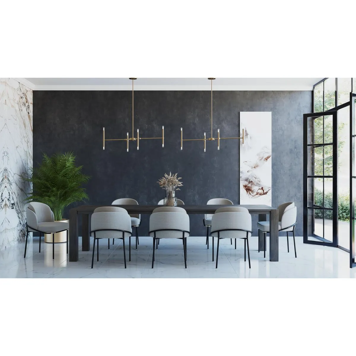 Arya Collection Eight-Light Linear Chandelier