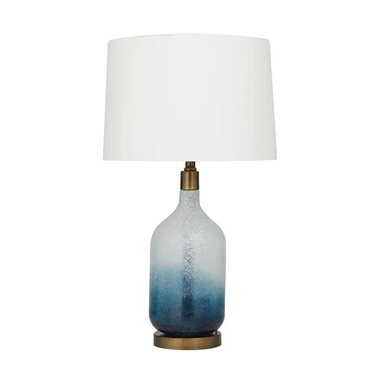 BLUE GLASS TABLE LAMP,