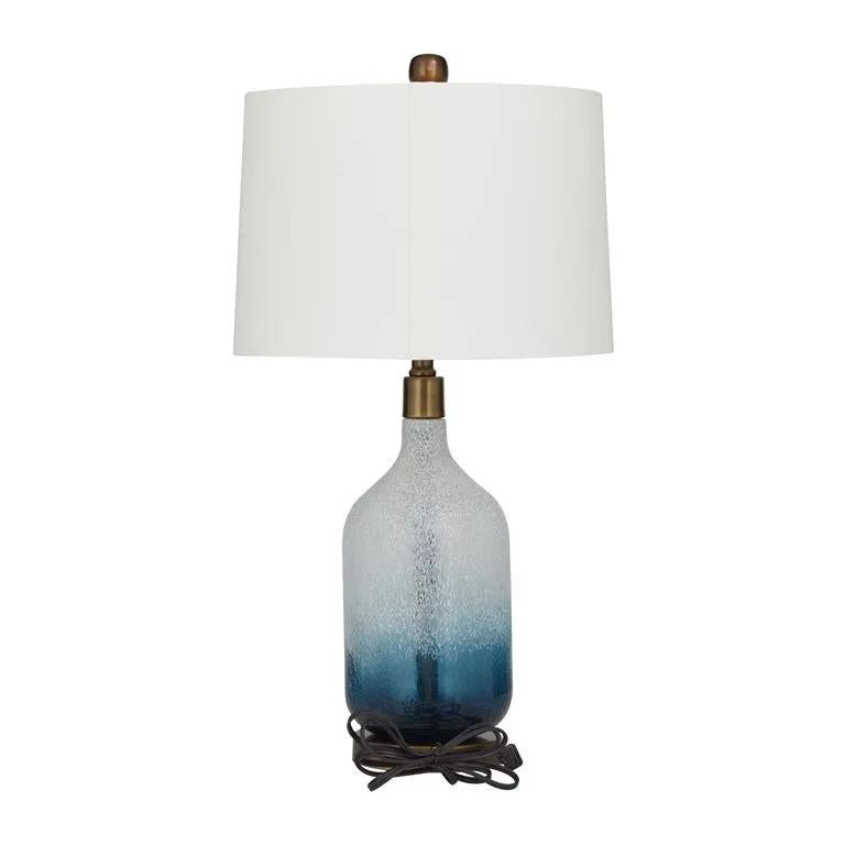 BLUE GLASS TABLE LAMP,