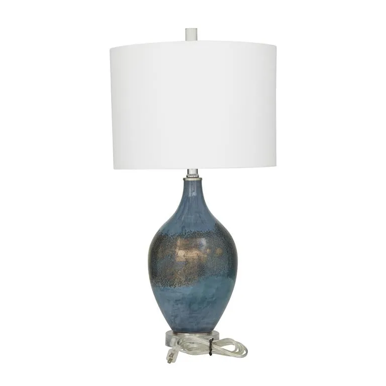 BLUE GLASS TABLE LAMP