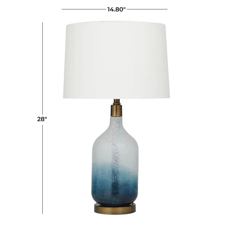 BLUE GLASS TABLE LAMP,