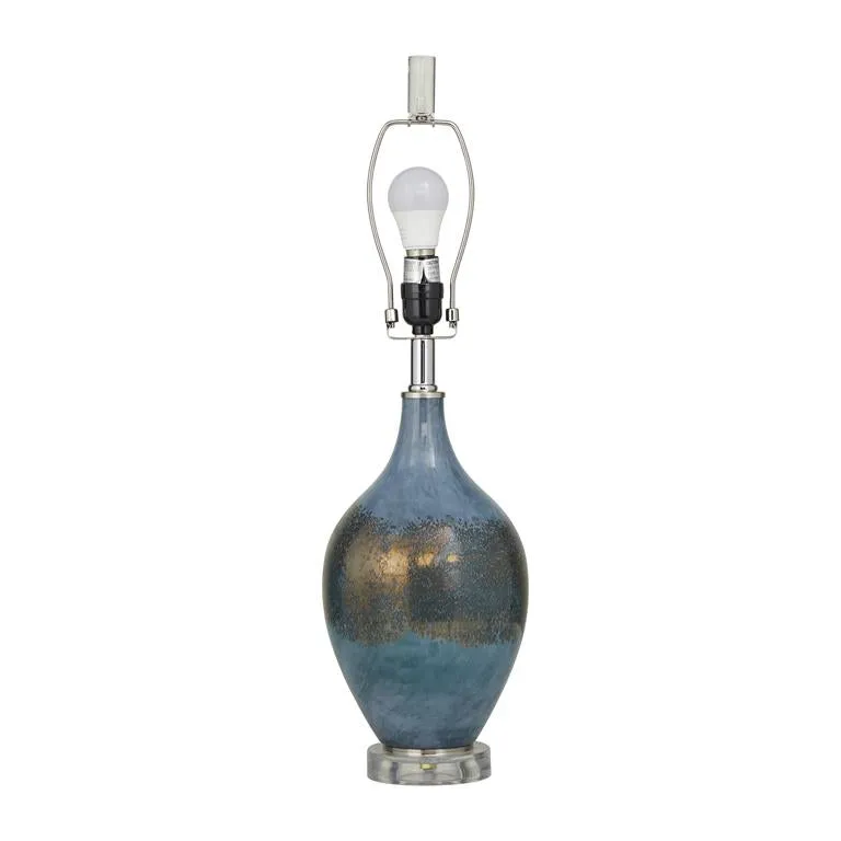 BLUE GLASS TABLE LAMP