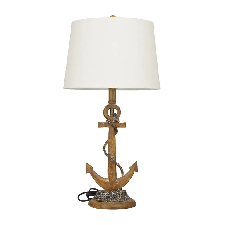 BROWN POLYSTONE TABLE LAMP
