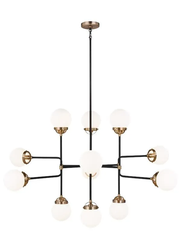 Cafe Collection - Twelve Light Large Chandelier | Finish: Satin Bronze / Midnight Black - 3187912-848