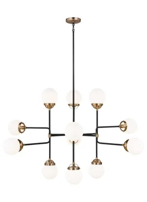 Cafe Collection - Twelve Light Large Chandelier | Finish: Satin Bronze / Midnight Black - 3187912-848