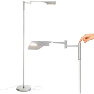 ChenJianLong LED-Reading-Lamp-Jet-Black LED Reading Lamp 12.5W Dimmable Floor Lamp with Adjustable Arm for Living Rooms & Offices - Jet Black
