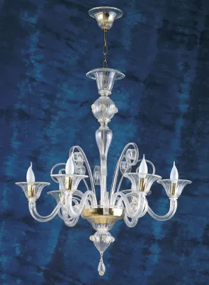 Classic Clear Murano  Glass Chandelier In A Range Of Colours