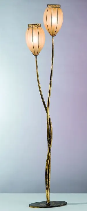 Classic Venetian Floor Lamp With Amber 'Scavo' Or Clear Glass Finish