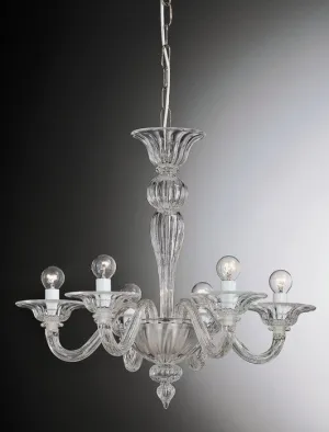 Clear Crystal Murano Glass Chandelier