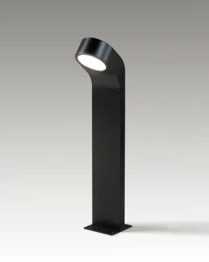 Contemporary L-Curved Black Aluminium Bollard