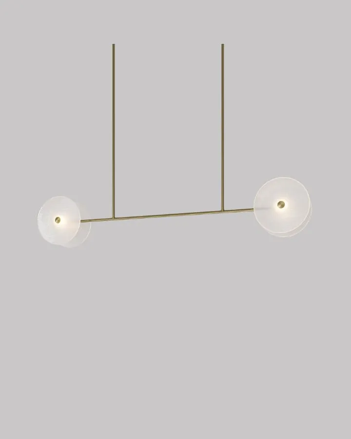 Coral Duo Linear Rod Pendant