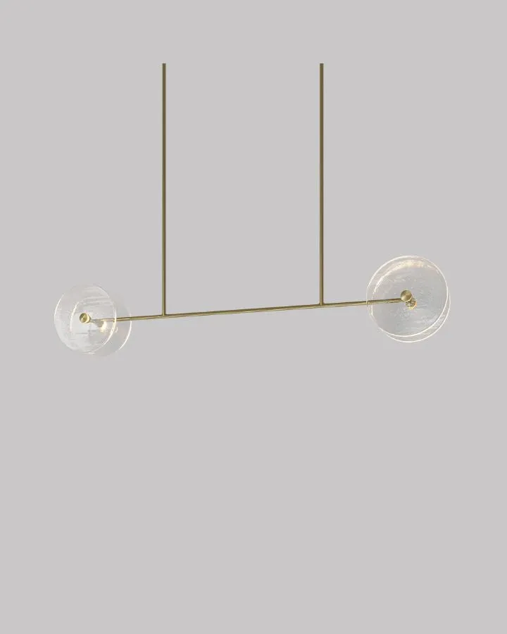 Coral Duo Linear Rod Pendant