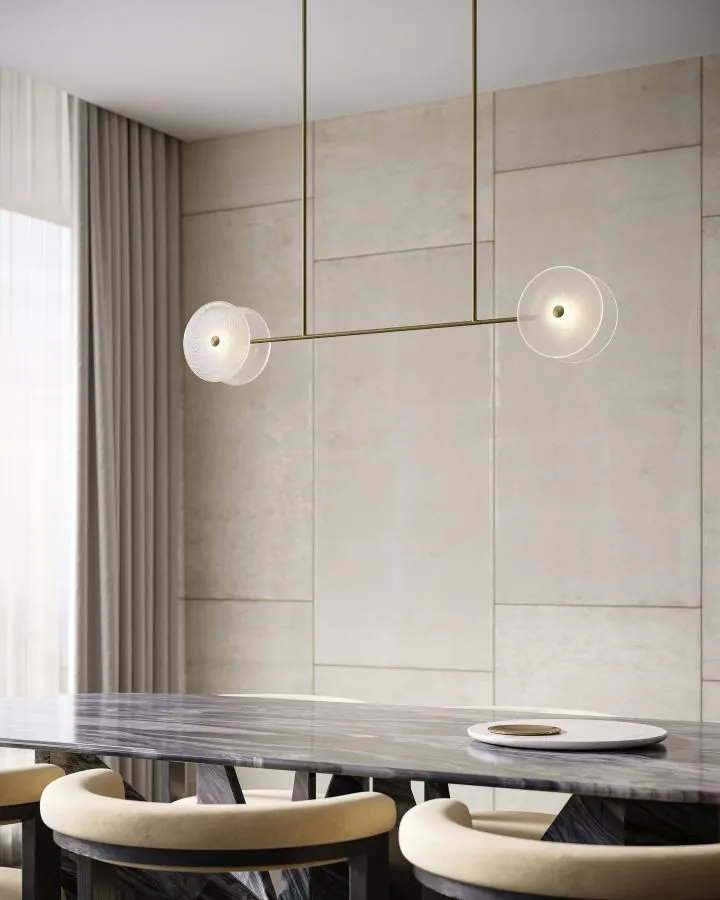 Coral Duo Linear Rod Pendant