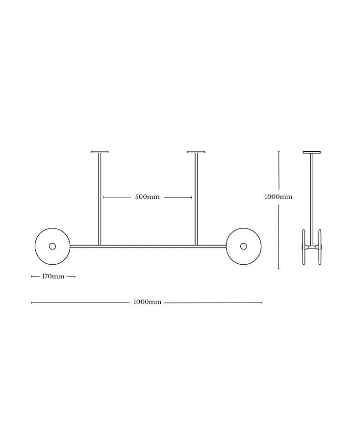 Coral Duo Linear Rod Pendant