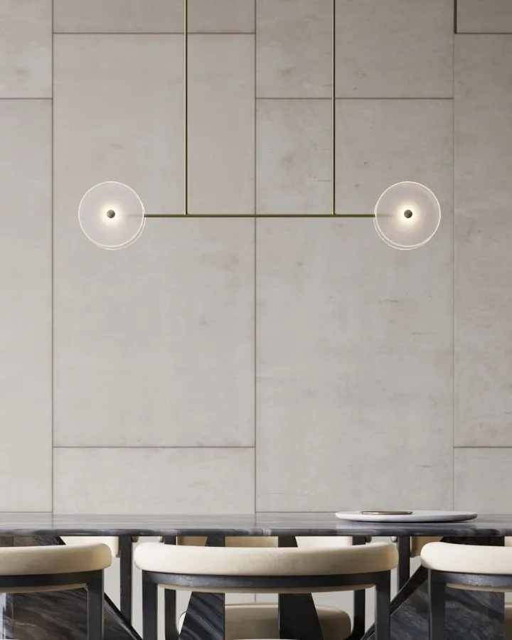 Coral Duo Linear Rod Pendant