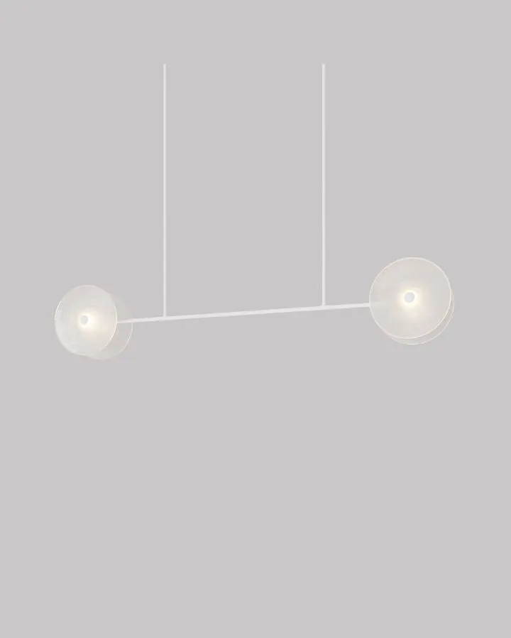 Coral Duo Linear Rod Pendant