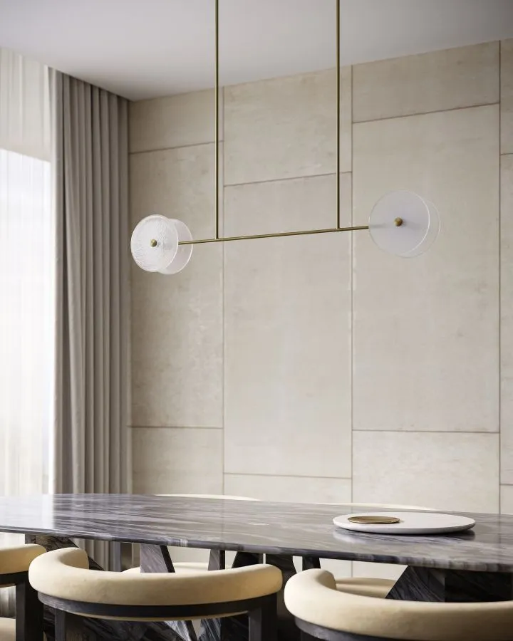 Coral Duo Linear Rod Pendant