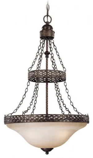 Craftmade Lighting 23633 BA Brookshire Manor Collection Three Light Pendant Chandelier in Burnished Armor Finish