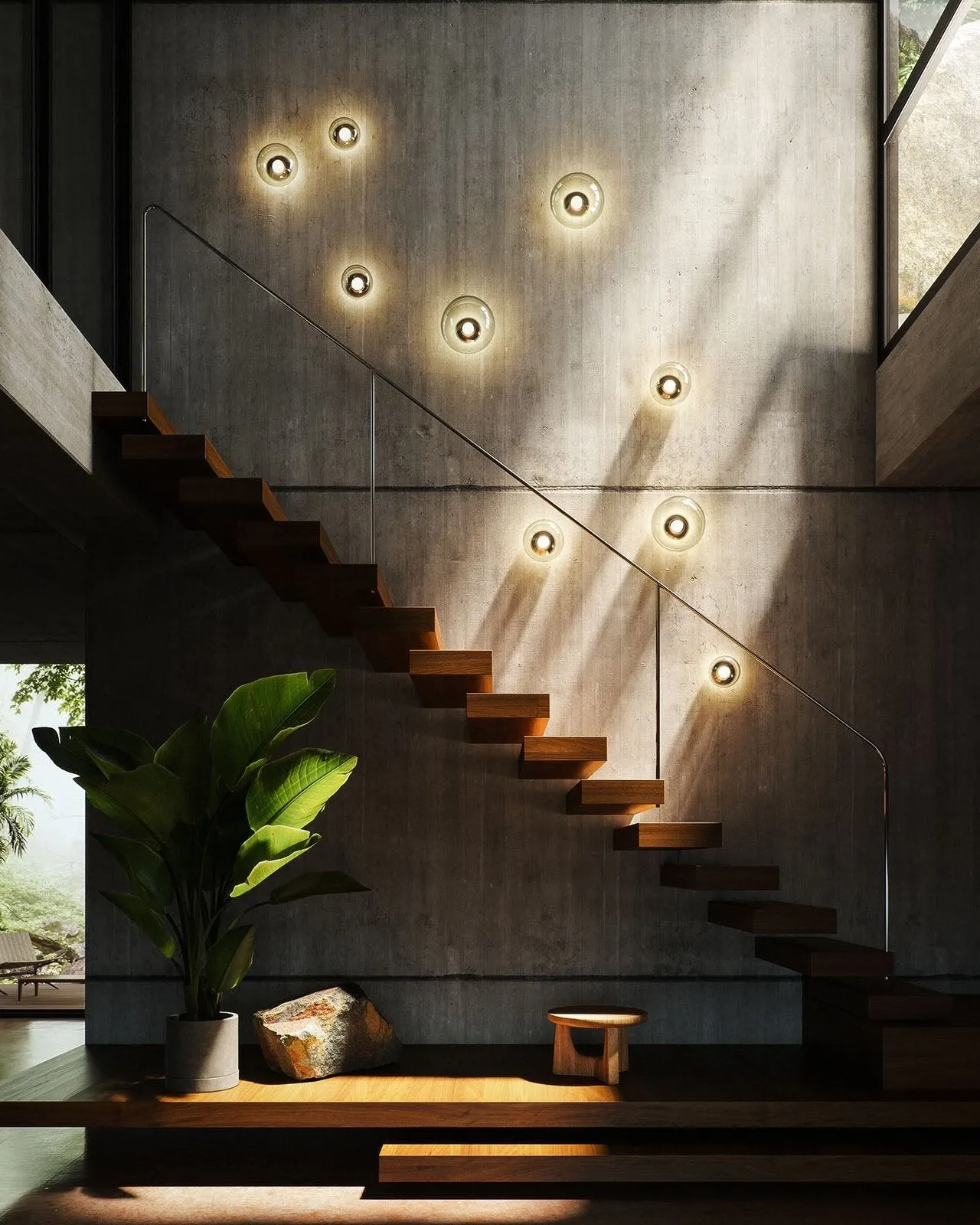 Curved Hand-Blown Bubble Wall/Ceiling Light | Dew Drops