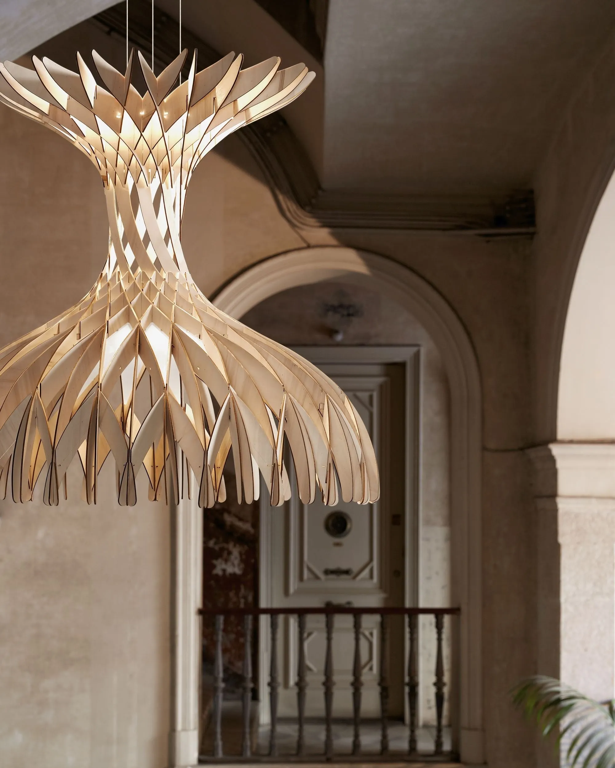 Designer Timber Dome Pendant Light