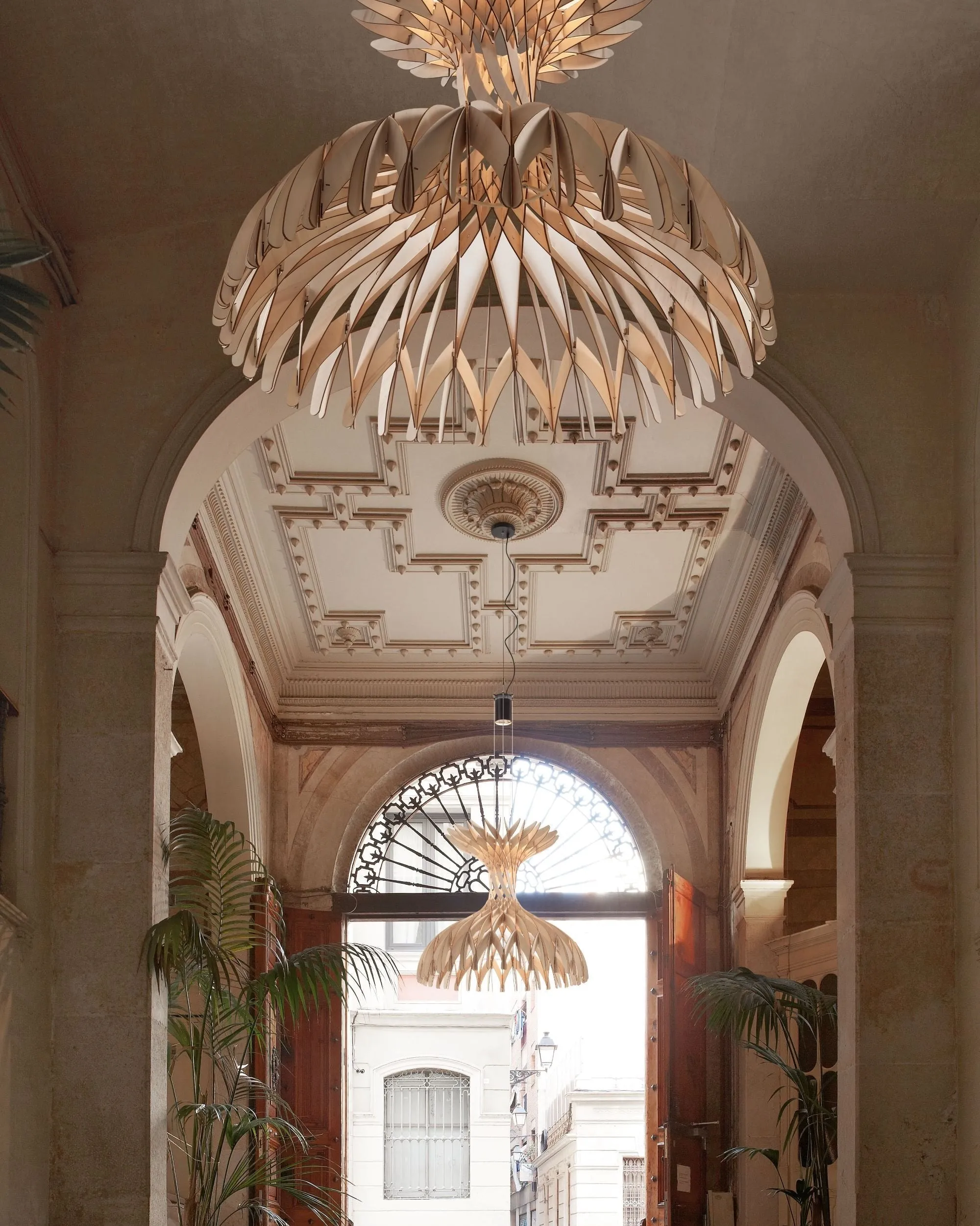 Designer Timber Dome Pendant Light