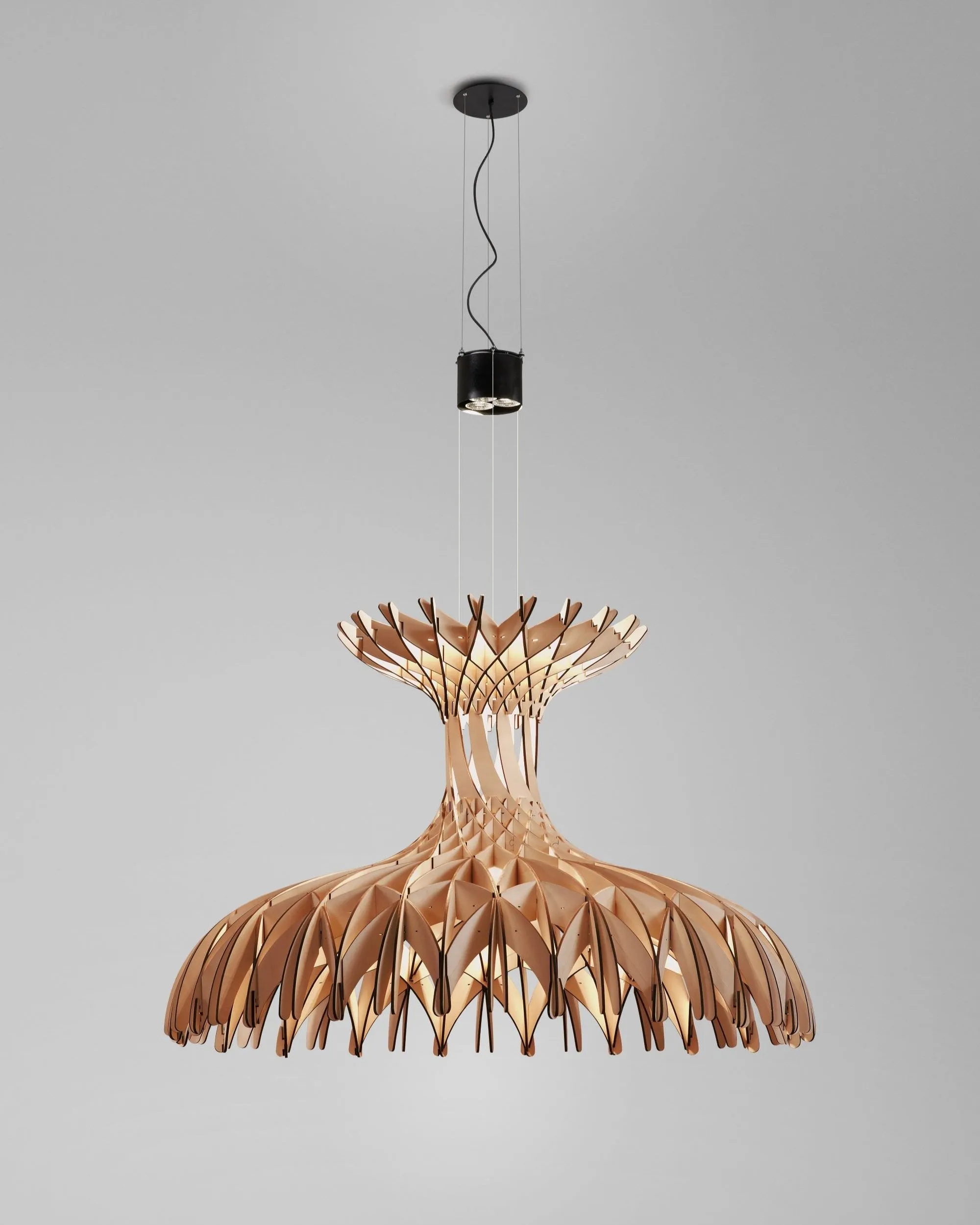 Designer Timber Dome Pendant Light