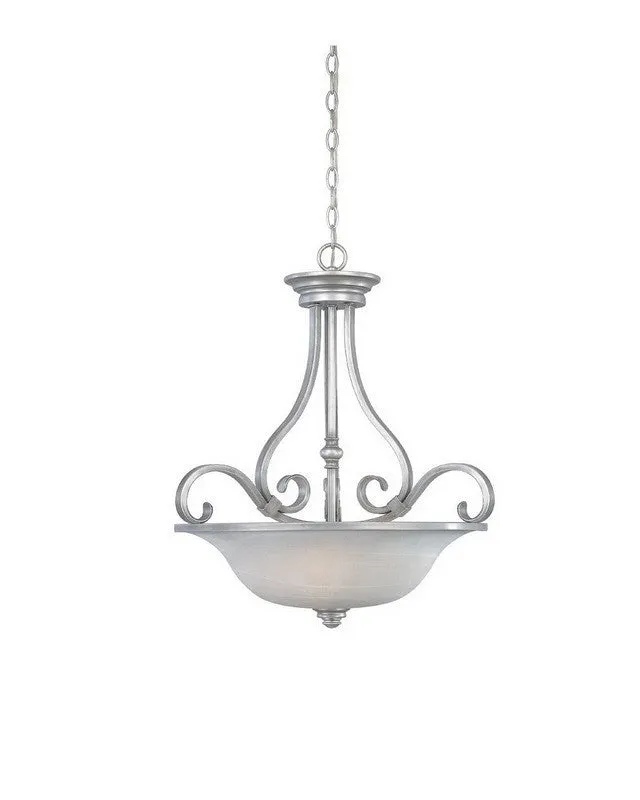 Designers Fountain Lighting 81731 MTP Montague Collection Three Light Hanging Pendant Chandelier in Matte Pewter Finish