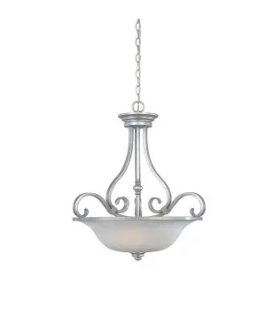 Designers Fountain Lighting 81731 MTP Montague Collection Three Light Hanging Pendant Chandelier in Matte Pewter Finish