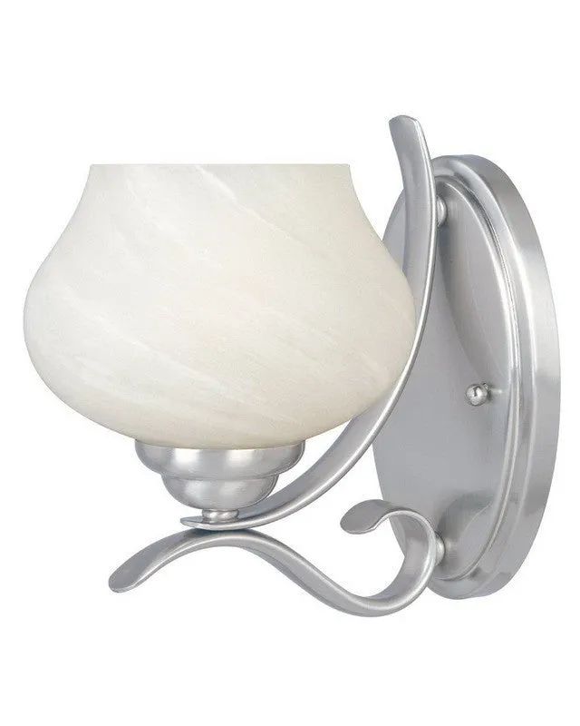 Designers Fountain Lighting 82001 SP One Light Wall Sconce in Satin Platinum Finish