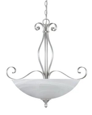 Designers Fountain Lighting 82831 MTP Del Amo Collection Three Light Hanging Pendant Chandelier in Matte Pewter Finish