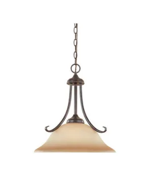 Designers Fountain Lighting 98032 WM Stratton Collection One Light Hanging Pendant Chandelier in Warm Mahogany Finish