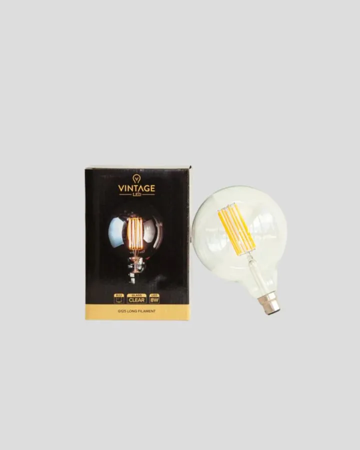 Dimmable B22 LED | G125 | 8W | 2200K