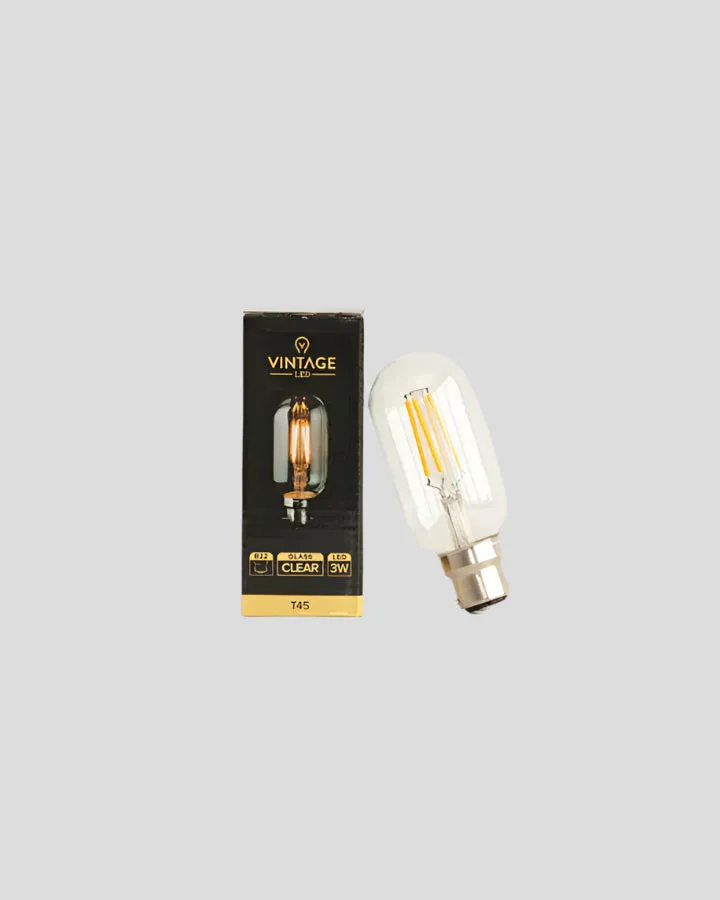 Dimmable B22 LED Short Filament | T45 | 3W | 2200K