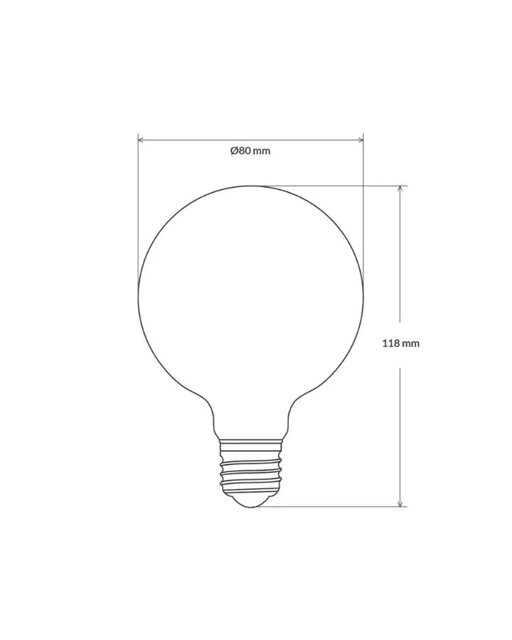 Dimmable E27 LED | G80 | 7.2W | 2700K