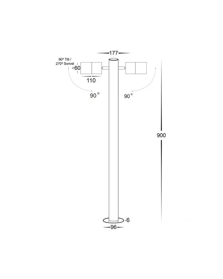 Double Head Adjustable Bollard Light | TRIColour