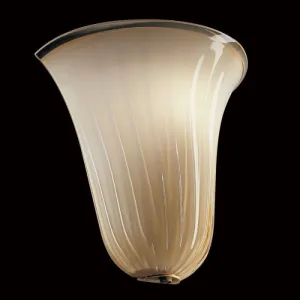 Elegant Ivory Murano Glass Wall Lamp With Clear Trim