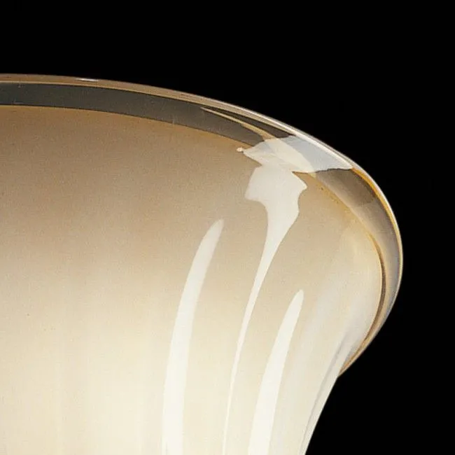 Elegant Ivory Murano Glass Wall Lamp With Clear Trim