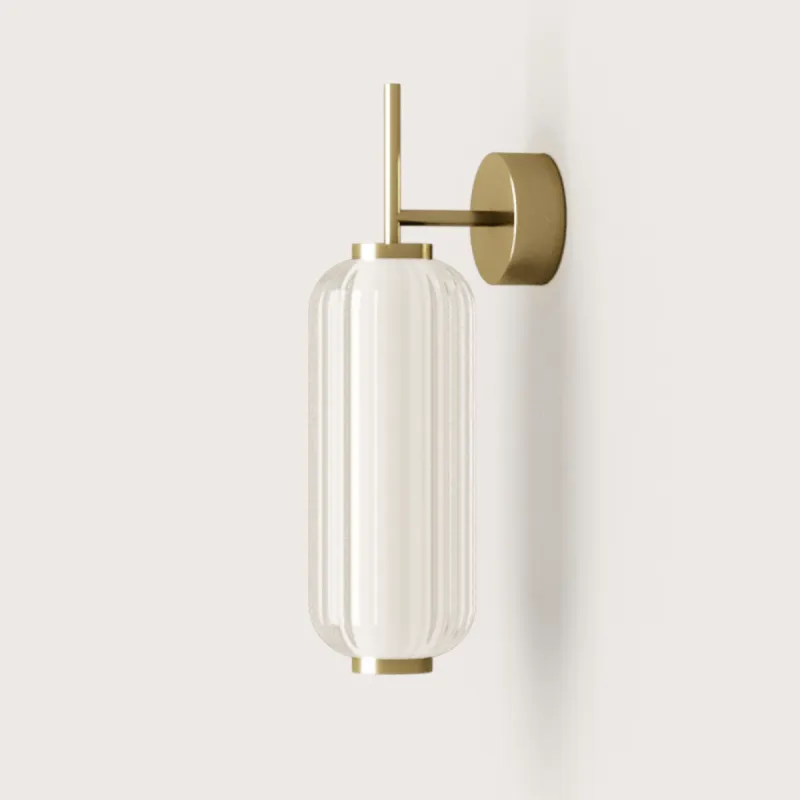 Elegant Oblong Striped Glass Wall Light