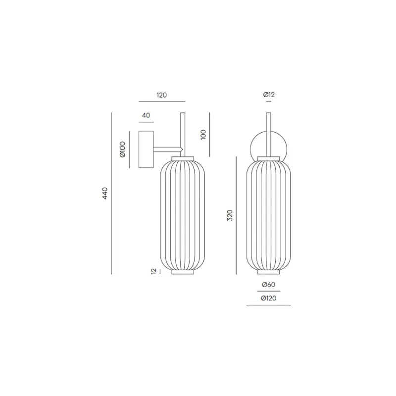 Elegant Oblong Striped Glass Wall Light