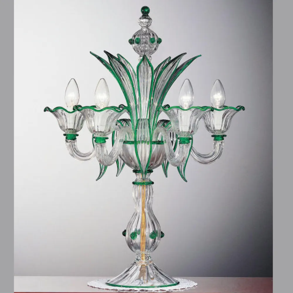 Emerald Green Murano Glass Flambeau Light