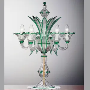 Emerald Green Murano Glass Flambeau Light